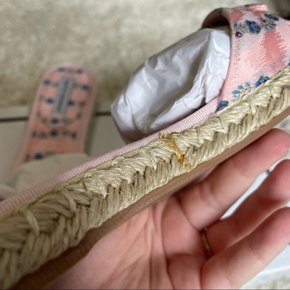 Tabitha Simmons | NWT Heli Light Pink Striped Jacquard Sandals Size 7 B - Picture 6 of 6